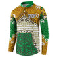 Personalized African 70th Birthday Button Sweatshirt Tribal Animal Print Heritage Pattern