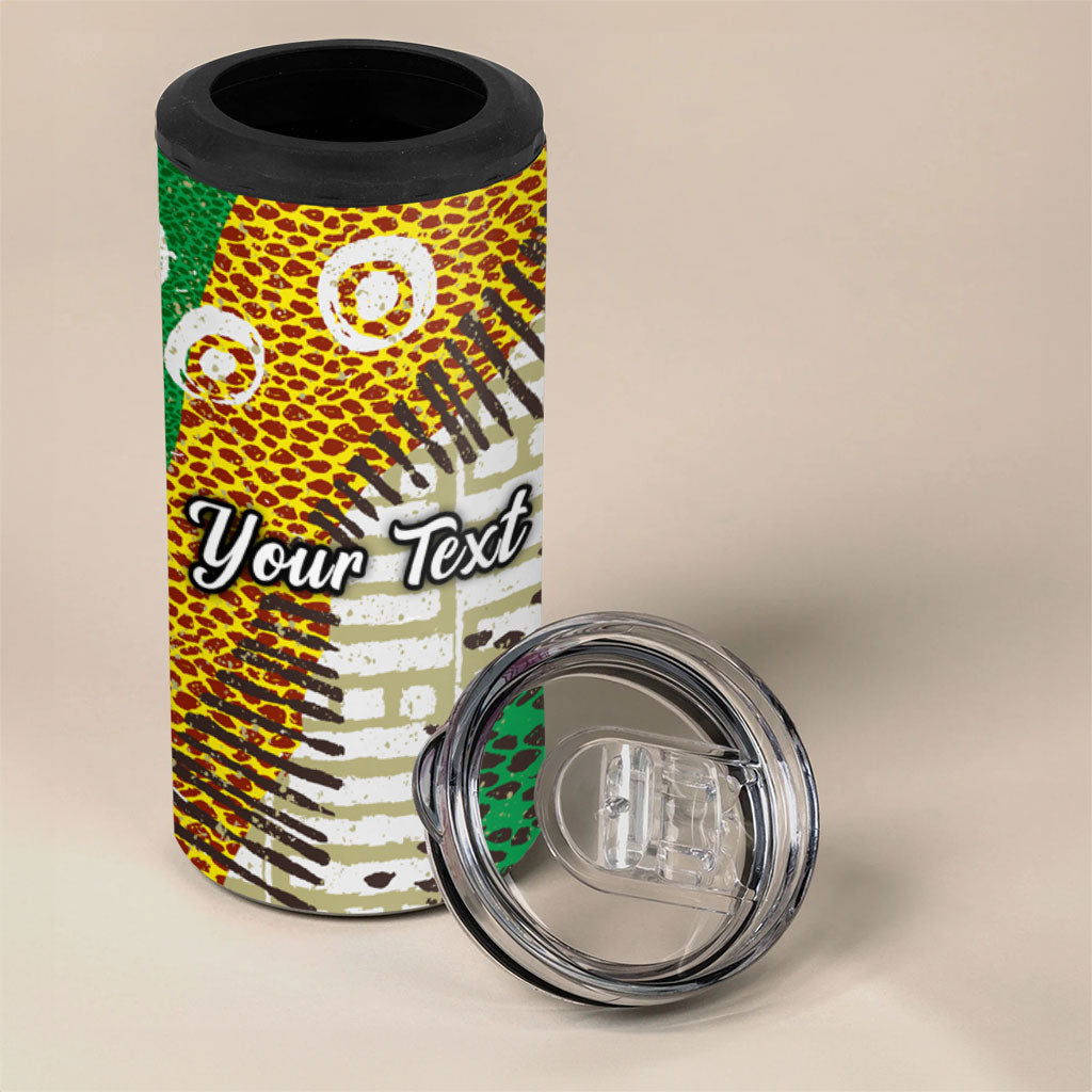 Personalized African 70th Birthday 4 in 1 Can Cooler Tumbler Tribal Animal Print Heritage Pattern