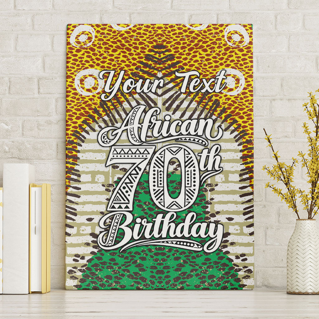 Personalized African 70th Birthday Canvas Wall Art Tribal Animal Print Heritage Pattern