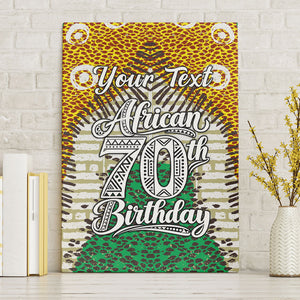 Personalized African 70th Birthday Canvas Wall Art Tribal Animal Print Heritage Pattern