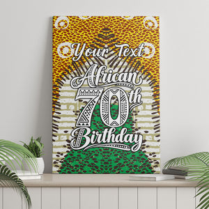 Personalized African 70th Birthday Canvas Wall Art Tribal Animal Print Heritage Pattern