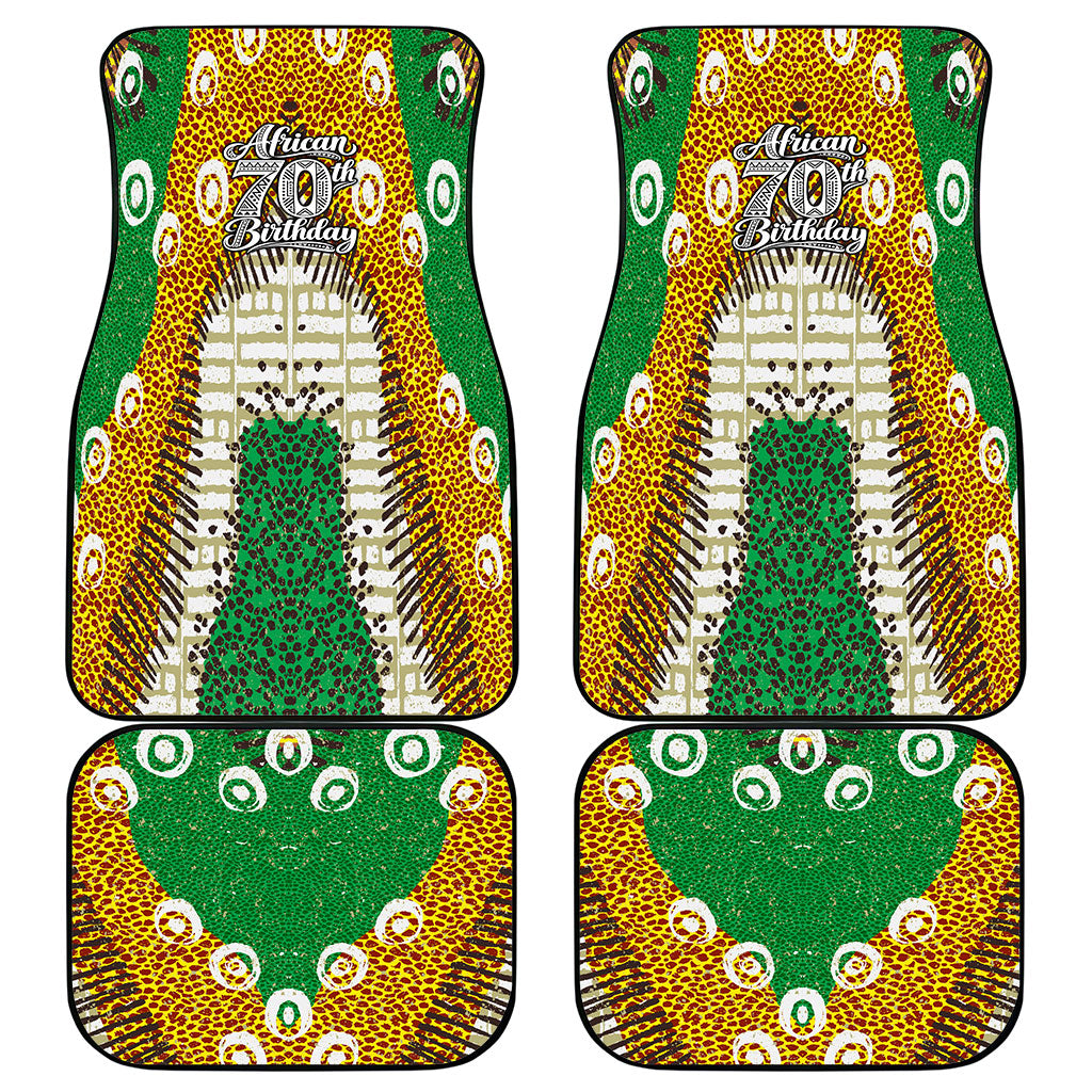 Personalized African 70th Birthday Car Mats Tribal Animal Print Heritage Pattern