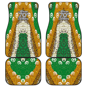Personalized African 70th Birthday Car Mats Tribal Animal Print Heritage Pattern