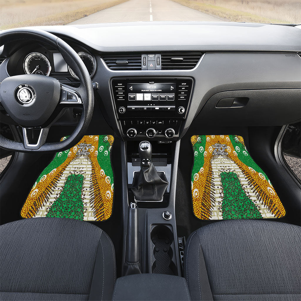 Personalized African 70th Birthday Car Mats Tribal Animal Print Heritage Pattern