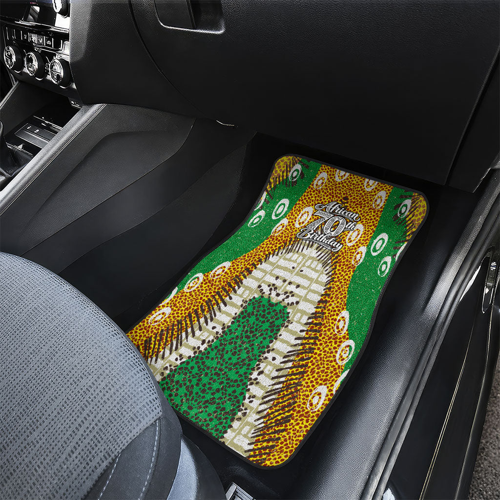 Personalized African 70th Birthday Car Mats Tribal Animal Print Heritage Pattern