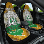 Personalized African 70th Birthday Car Seat Cover Tribal Animal Print Heritage Pattern