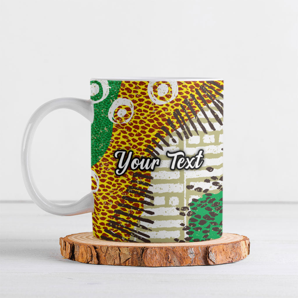 Personalized African 70th Birthday Ceramic Mug Tribal Animal Print Heritage Pattern