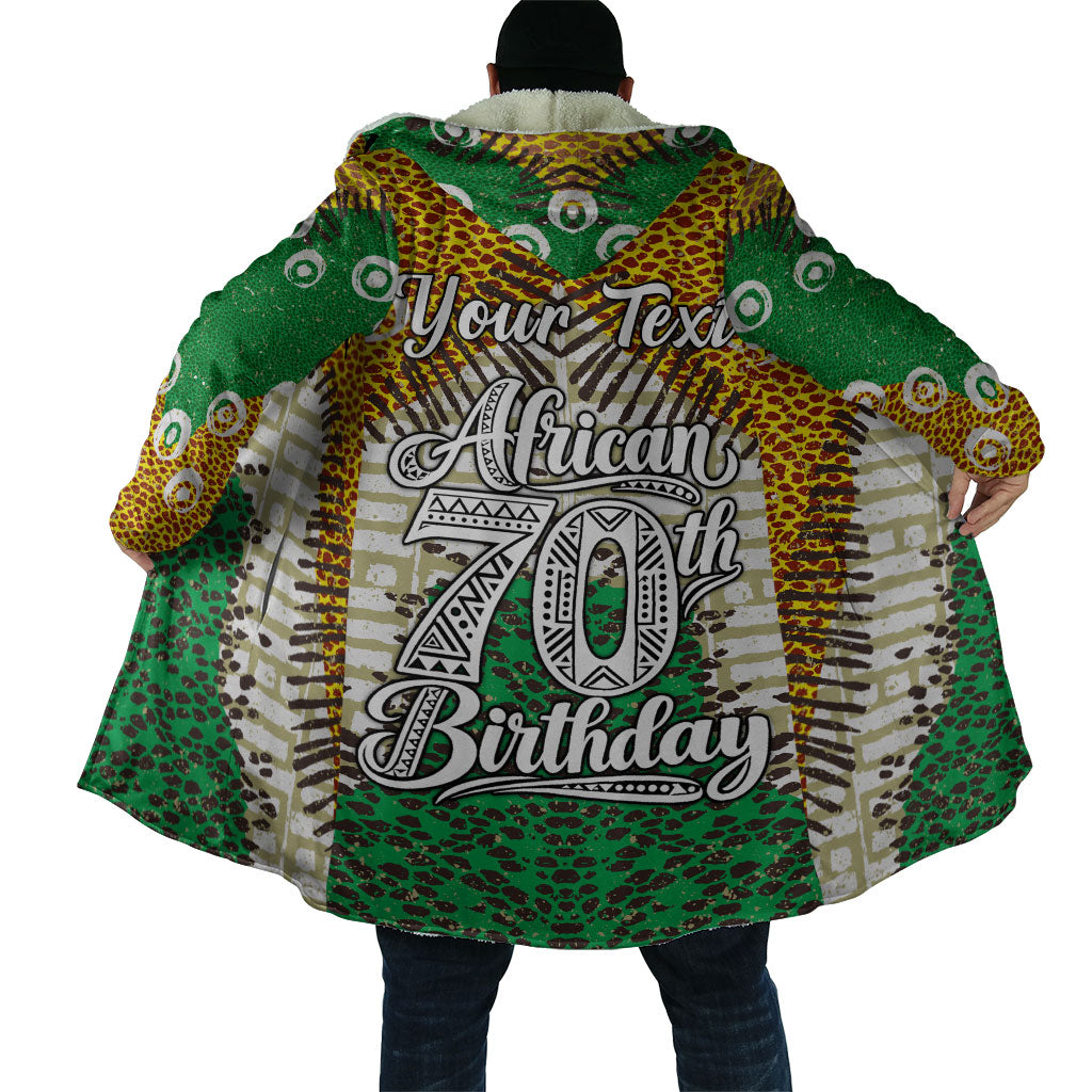 Personalized African 70th Birthday Cloak Tribal Animal Print Heritage Pattern