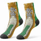 Personalized African 70th Birthday Crew Socks Tribal Animal Print Heritage Pattern