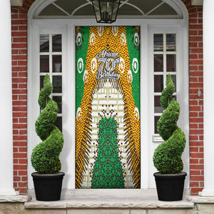 Personalized African 70th Birthday Door Cover Tribal Animal Print Heritage Pattern