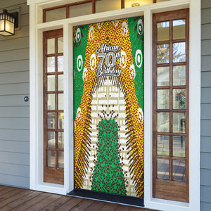 Personalized African 70th Birthday Door Cover Tribal Animal Print Heritage Pattern
