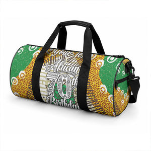 Personalized African 70th Birthday Duffle Bag Tribal Animal Print Heritage Pattern