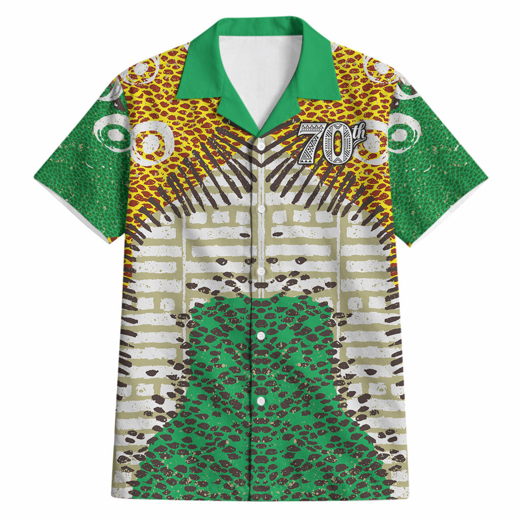 Personalized African 70th Birthday Hawaiian Shirt Tribal Animal Print Heritage Pattern