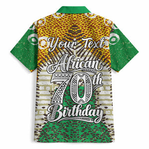 Personalized African 70th Birthday Hawaiian Shirt Tribal Animal Print Heritage Pattern