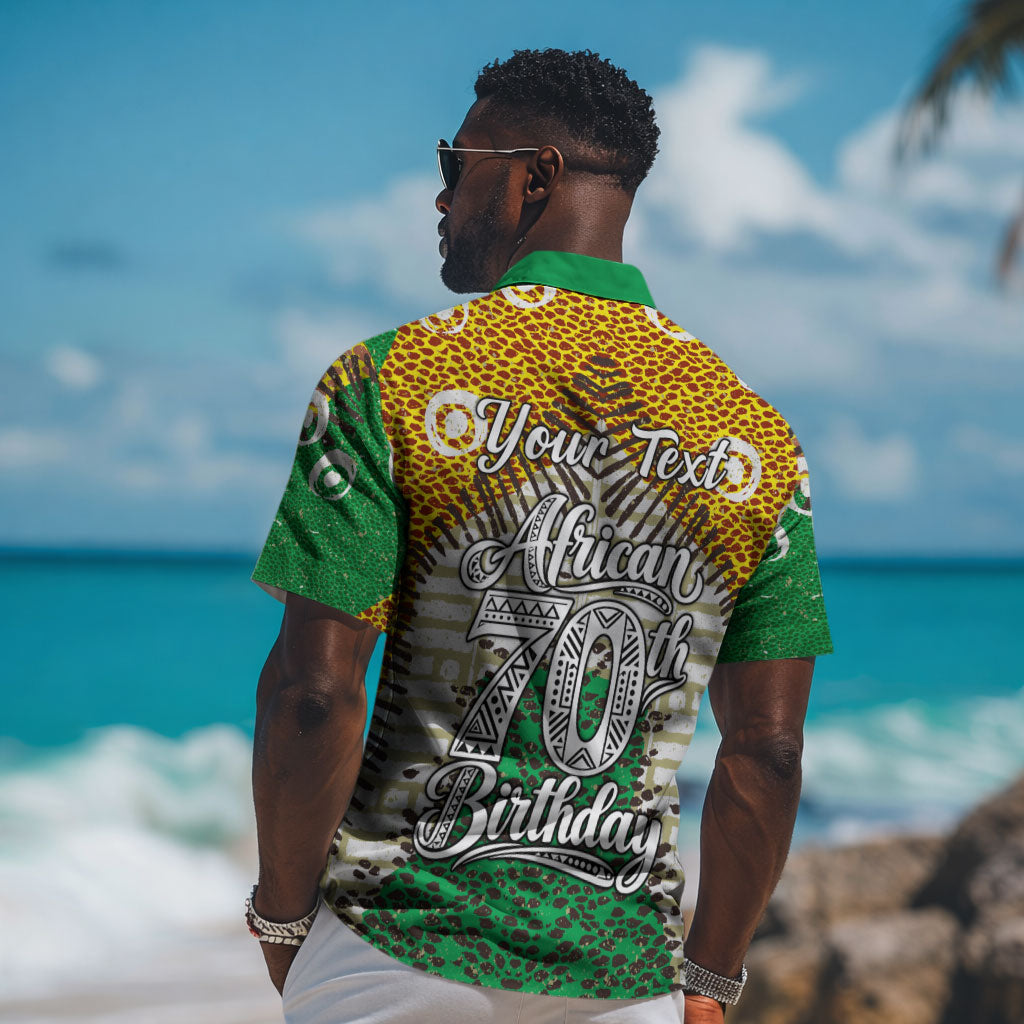 Personalized African 70th Birthday Hawaiian Shirt Tribal Animal Print Heritage Pattern