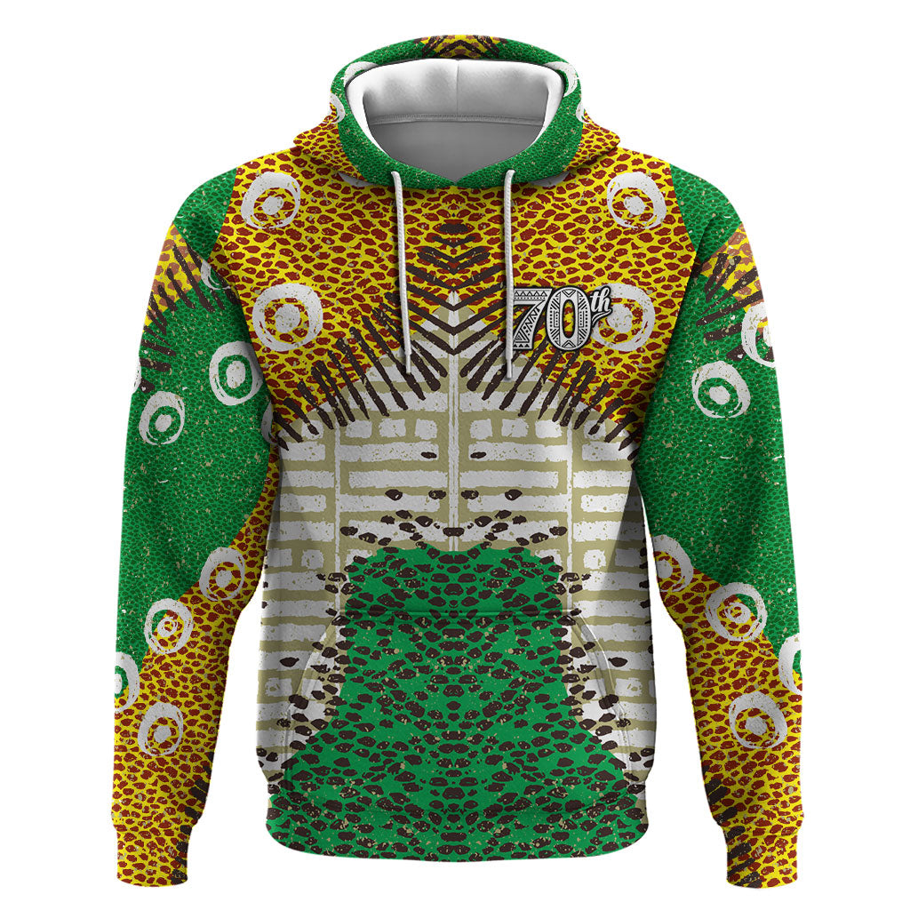 Personalized African 70th Birthday Hoodie Tribal Animal Print Heritage Pattern