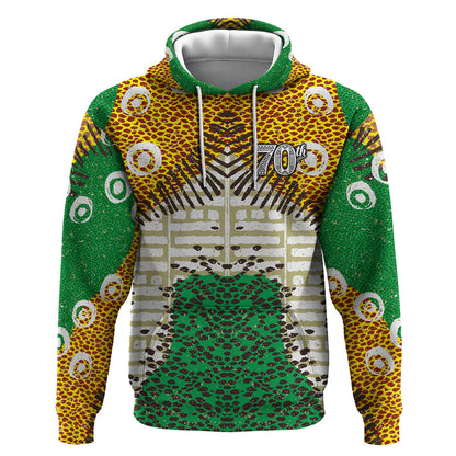 Personalized African 70th Birthday Hoodie Tribal Animal Print Heritage Pattern