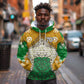 Personalized African 70th Birthday Hoodie Tribal Animal Print Heritage Pattern