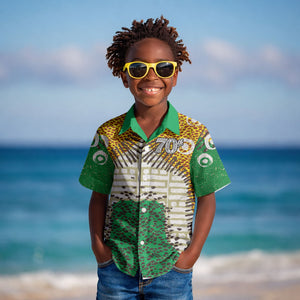 Personalized African 70th Birthday Kid Hawaiian Shirt Tribal Animal Print Heritage Pattern