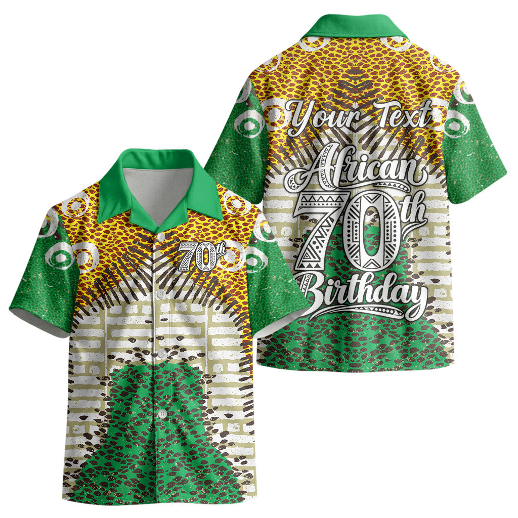 Personalized African 70th Birthday Kid Hawaiian Shirt Tribal Animal Print Heritage Pattern
