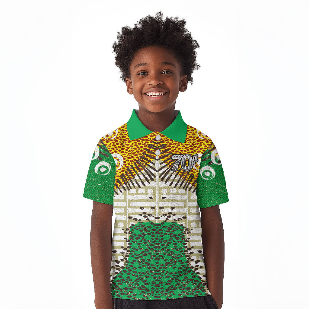 Personalized African 70th Birthday Kid Polo Shirt Tribal Animal Print Heritage Pattern