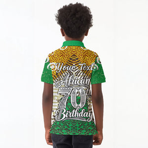 Personalized African 70th Birthday Kid Polo Shirt Tribal Animal Print Heritage Pattern