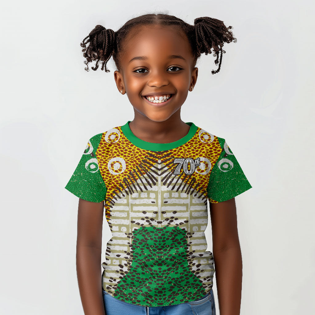 Personalized African 70th Birthday Kid T shirt Tribal Animal Print Heritage Pattern