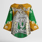 Personalized African 70th Birthday Kimono Sleeve Blouse Tribal Animal Print Heritage Pattern