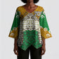 Personalized African 70th Birthday Kimono Sleeve Blouse Tribal Animal Print Heritage Pattern