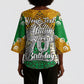 Personalized African 70th Birthday Kimono Sleeve Blouse Tribal Animal Print Heritage Pattern