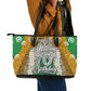Personalized African 70th Birthday Leather Tote Bag Tribal Animal Print Heritage Pattern