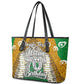 Personalized African 70th Birthday Leather Tote Bag Tribal Animal Print Heritage Pattern