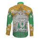 Personalized African 70th Birthday Long Sleeve Button Shirt Tribal Animal Print Heritage Pattern