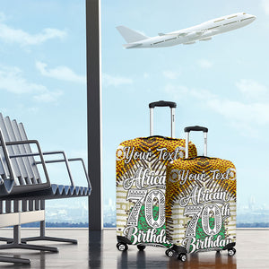 Personalized African 70th Birthday Luggage Cover Tribal Animal Print Heritage Pattern