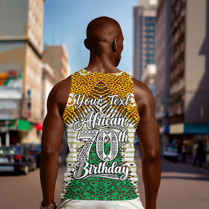 Personalized African 70th Birthday Men Tank Top Tribal Animal Print Heritage Pattern