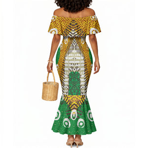 Personalized African 70th Birthday Mermaid Dress Tribal Animal Print Heritage Pattern