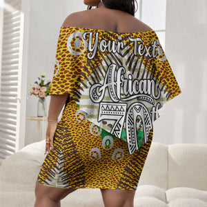 Personalized African 70th Birthday Off Shoulder Short Dress Tribal Animal Print Heritage Pattern