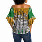 Personalized African 70th Birthday Off Shoulder Wrap Waist Top Tribal Animal Print Heritage Pattern