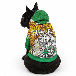 Personalized African 70th Birthday Pet Hoodie Tribal Animal Print Heritage Pattern