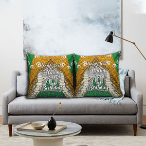 Personalized African 70th Birthday Pillow Cover Tribal Animal Print Heritage Pattern