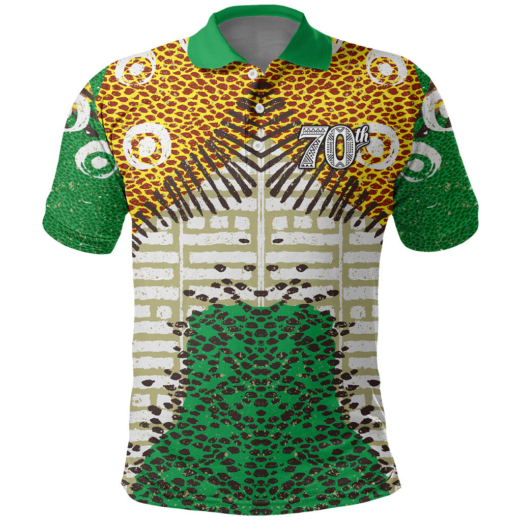 Personalized African 70th Birthday Polo Shirt Tribal Animal Print Heritage Pattern