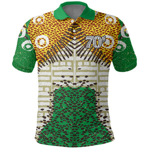 Personalized African 70th Birthday Polo Shirt Tribal Animal Print Heritage Pattern