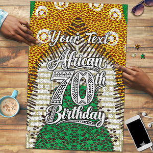Personalized African 70th Birthday Puzzle Tribal Animal Print Heritage Pattern