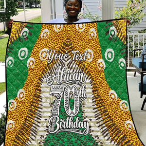 Personalized African 70th Birthday Quilt Tribal Animal Print Heritage Pattern
