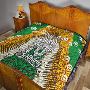 Personalized African 70th Birthday Quilt Tribal Animal Print Heritage Pattern