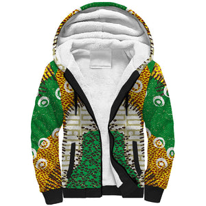 Personalized African 70th Birthday Sherpa Hoodie Tribal Animal Print Heritage Pattern
