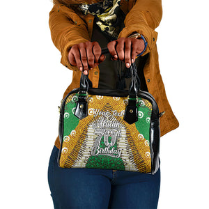 Personalized African 70th Birthday Shoulder Handbag Tribal Animal Print Heritage Pattern