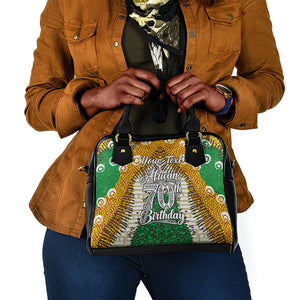 Personalized African 70th Birthday Shoulder Handbag Tribal Animal Print Heritage Pattern
