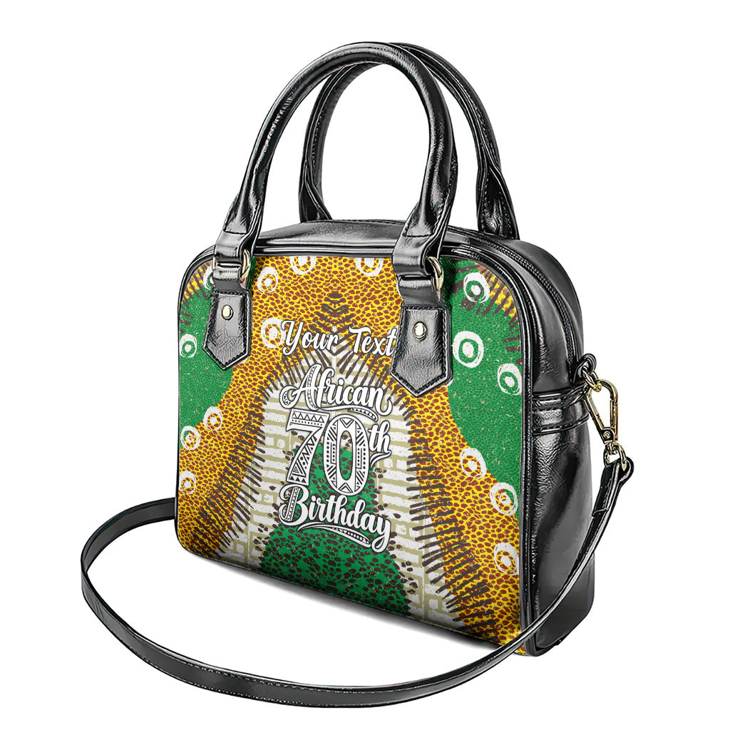 Personalized African 70th Birthday Shoulder Handbag Tribal Animal Print Heritage Pattern