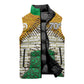 Personalized African 70th Birthday Sleeveless Puffer Jacket Tribal Animal Print Heritage Pattern